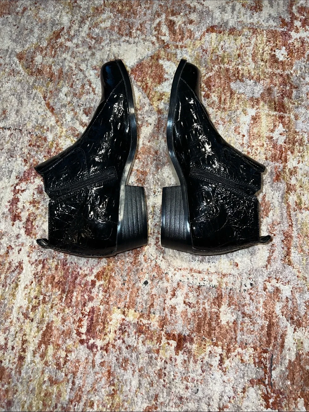 Black Croc-Embossed Men's Chelsea Boots